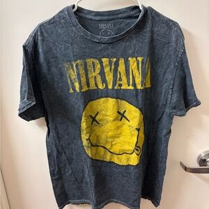 Like New Nirvana Distressed Graphic Band Tee